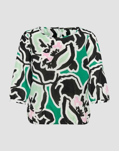 OPUS Printbluse Fu intense 3/4 Arm abstrakter  Blütendruck blau, grün S13  2044711185177 