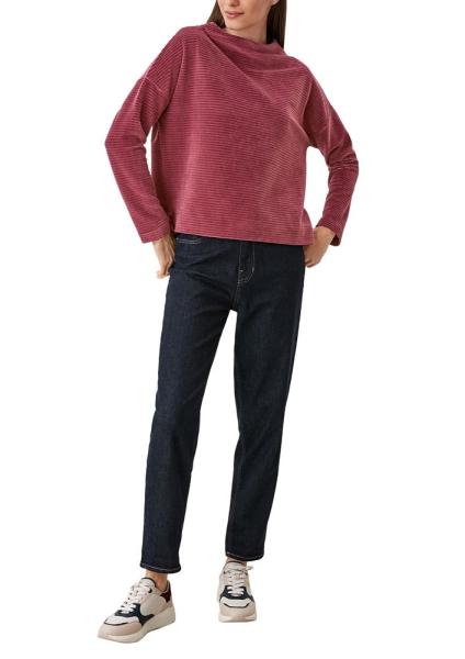 s.Oliver Langarmshirt mit Cord Struktur rot  S21 2106950 L | 4909 bordeaux | 
