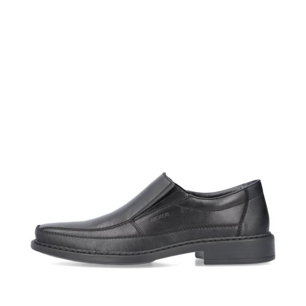 Rieker Antistress Herren Slipper elegant Leder Extraweite- H schwarz S13 B0873-00 