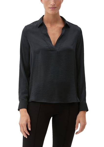 s.Oliver Bluse aus recyceltem Polyester S22  2124797 46 | 9999 GREY/BLACK | 