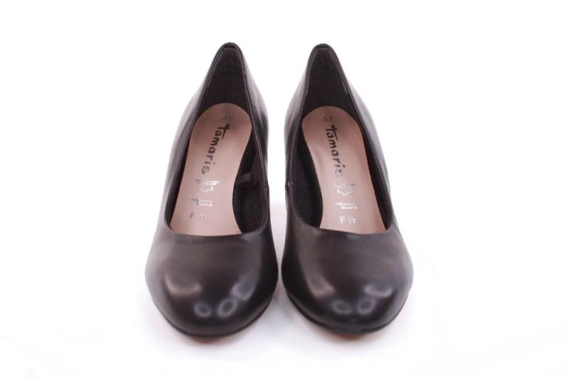 Tamaris Pumps Leder TOUCHit Fußbett schwarz S12  1-1-22454-29 40 | 003 BLACK LEATH | 
