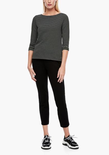 s.Oliver Jersey-Shirt 3/4 Arm gestreift schwarz S21 2043262 38 | 99G3 black stri | 