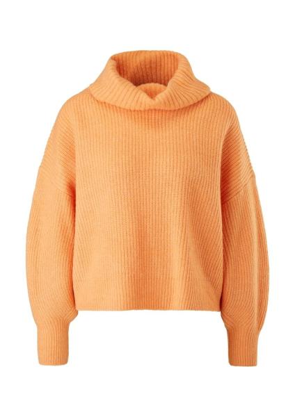 s.Oliver Pullover Rippstruktur Rollkragen weiß,orange, grün, schwarz S22 2120703 
