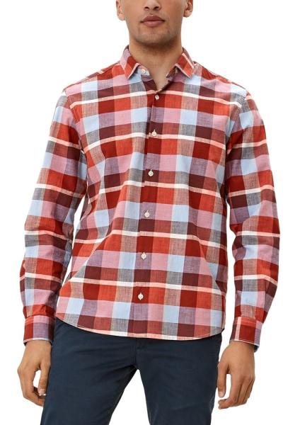 s.Oliver Herren Hemd Karomuster langarm rot S12 2111504 XXXL | 23N6 light oran | 