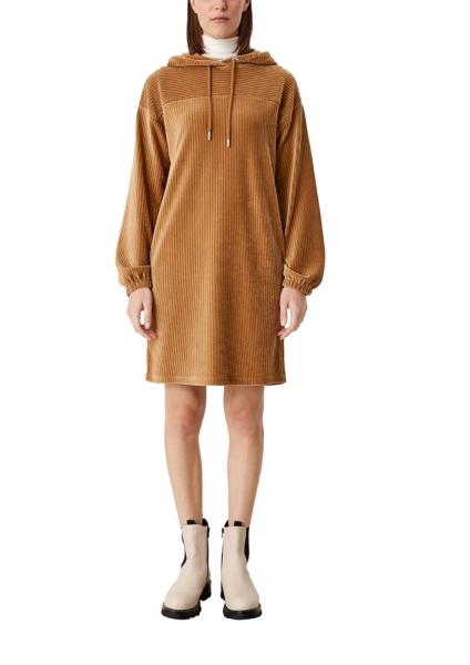 s.Oliver Jerseykleid Kapuzenkleid Cord braun  S21  2107301 
