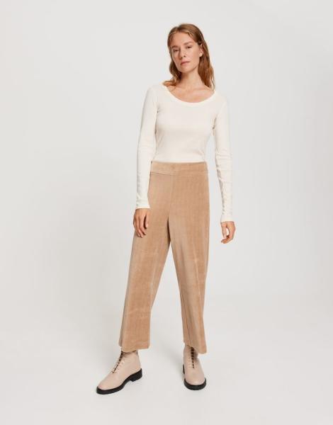 OPUS Hose Culotte Misha Cord Reißverschluss beige S21 241765954 