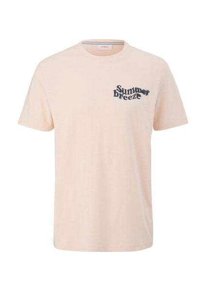 s.Oliver Herren Baumwollmix-Shirt mit Frontprint weiß, rot, blau S13  2131554 