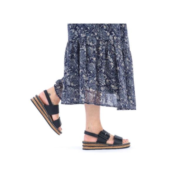 Rieker Damen Keilsandalette schwarz 62950-00 