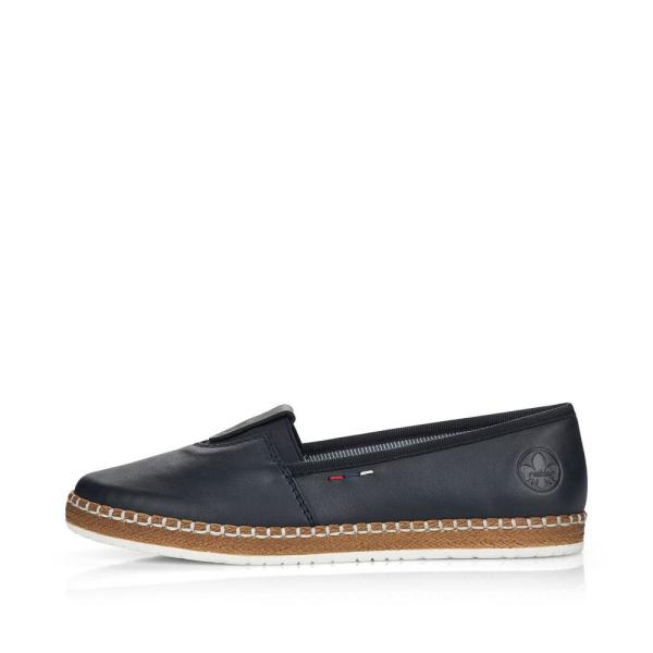 Rieker Antistress Damen Ballerina Slipper Leder blau S13 M2261-14 