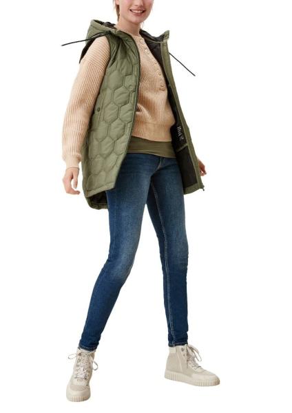 QS designed by Strickpullover mit halber Knopfleiste beige S12 2117549 XL | 82W0 beige mela | 