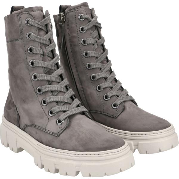 Paul Green Supersoft Schnürboots Nubukleder Reißverschluss grau S21 9970-019 