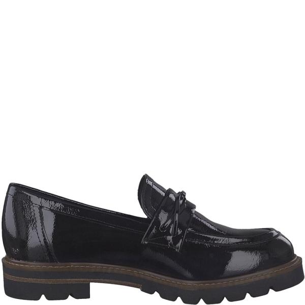 MARCO TOZZI Slipper Loafer Lackoptik schwarz S22 2-2-24704-29 
