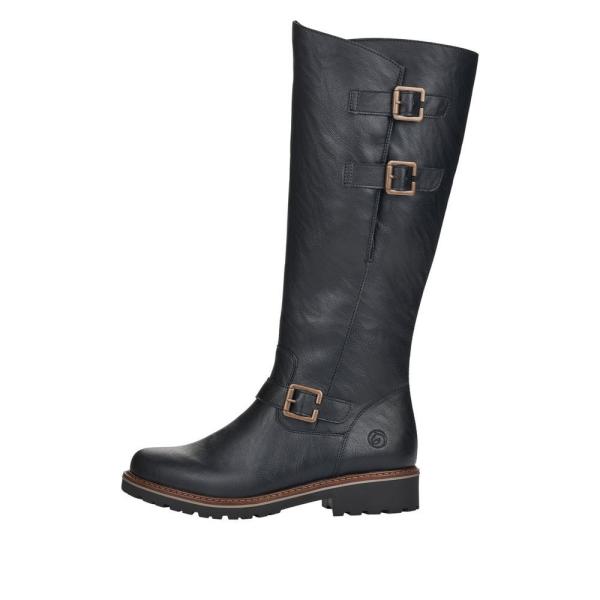 Remonte Damen Langschaftstiefel Stiefel Lammfellfutter Wechselfußbett schwarz S22 R6590-01 37 | schwarz | G