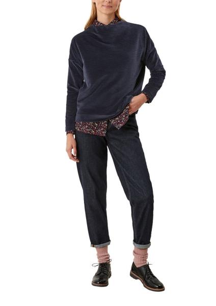 s.Oliver Langarmshirt mit Cord Struktur blau  S21 2106950 S | 5959 navy | 