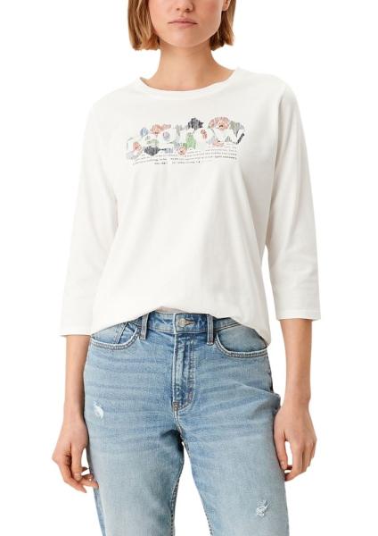 s.Oliver T- Shirt  Frontprint 3/4 Arm weiß  2109571 L | 02D2 off-white | 