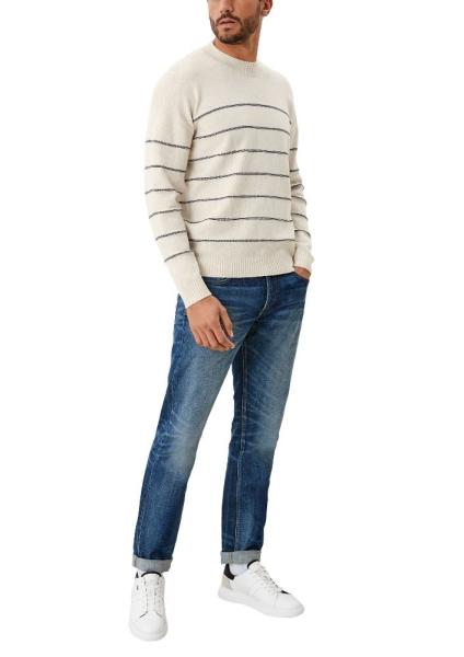s.Oliver Strickpullover Wollmix gestreift beige S21 2108004 XXL | 03G0 off-white | 