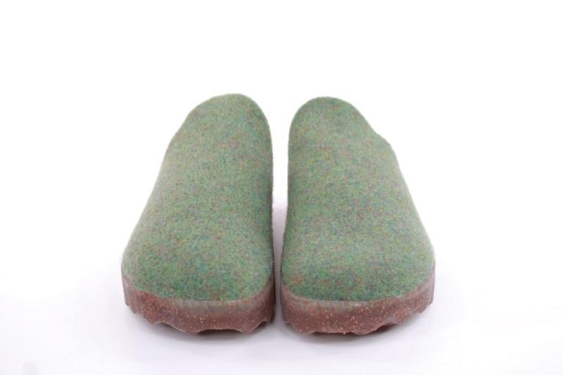 ASPORTUGUESAS Damen Pantolette Wolle Kork vegan Nachhaltig grün S22 P018023053 