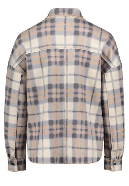 Betty Barclay Blazer- Jacke, Hemd- Jacke Karo- Muster Hemdkragen Brusttaschen grau S22 41501179 