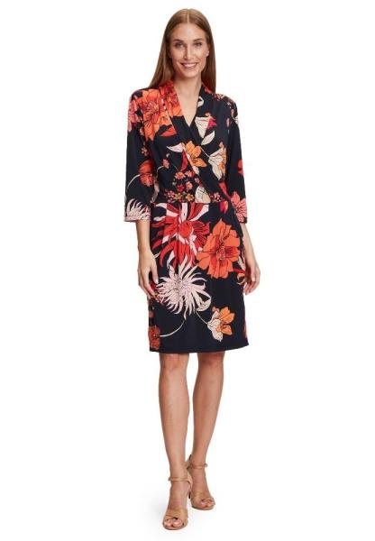 Betty Barclay Kleid Jersey 3/4 Arm floral blau rosa S12 11301029 