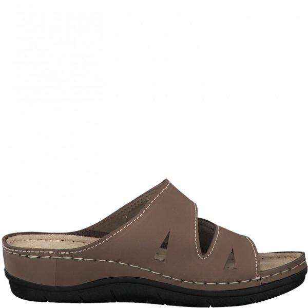 Marco Tozzi Pantolette Leder Klettverschluss beige 2-2-27512-26 