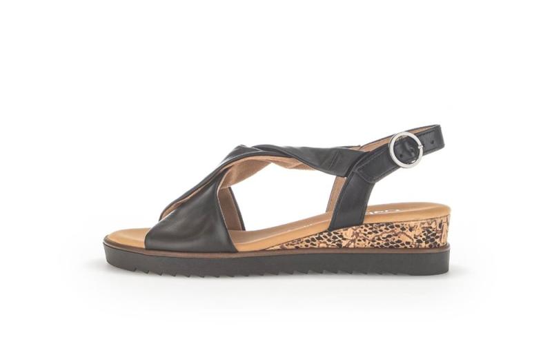 Gabor Sandalette Keilabsatz schwarz S13  22.751.27 