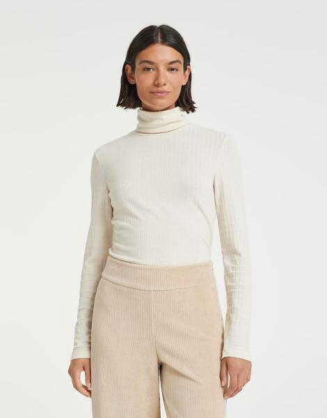 OPUS Rollkragenshirt Sedin ECOVERO™ Viskose Mix  Rippstruktur beige S22 10112110863146 42 | 1006 soft cream | 