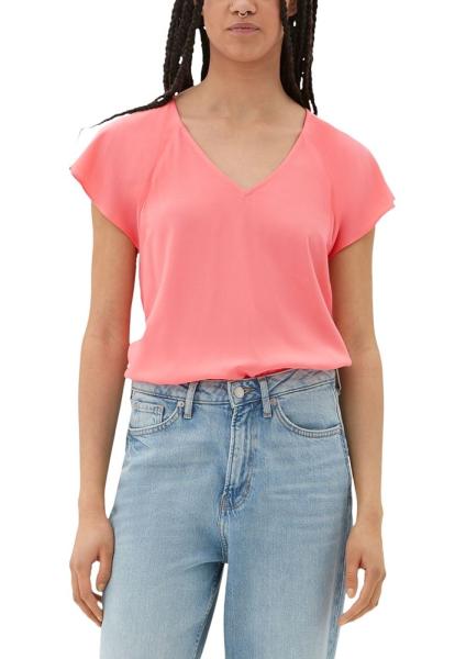 QS designed by Viskosebluse mit V-Ausschnitt S13 2132616 