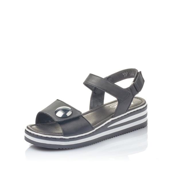 Rieker Sandalette Keilabsatz schwarz V02S8-00 