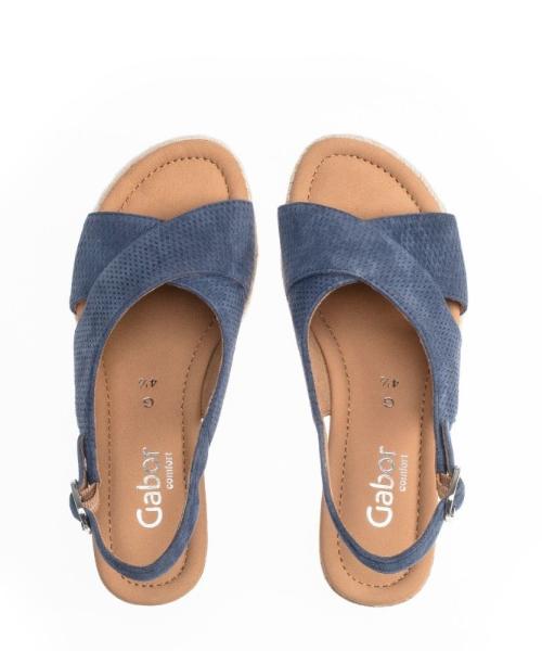 Gabor Sandalette Keilabsatz Leder blau 82.831.26 6 | river (Jute) | G