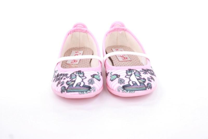 s`knöpfli Kinder Hausschuh Schlupfschuh Mädchen Einhorn- Motiv rosa S13 I28965 