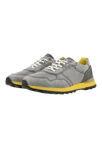 Bullboxer Herren Sneaker Leder farbige Sohle grau S13 373K20438A 