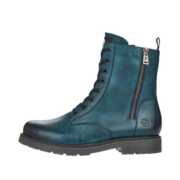 Remonte Schnürboot Schnürstiefelette Leder Warmfutter blau S22 D4871-12 