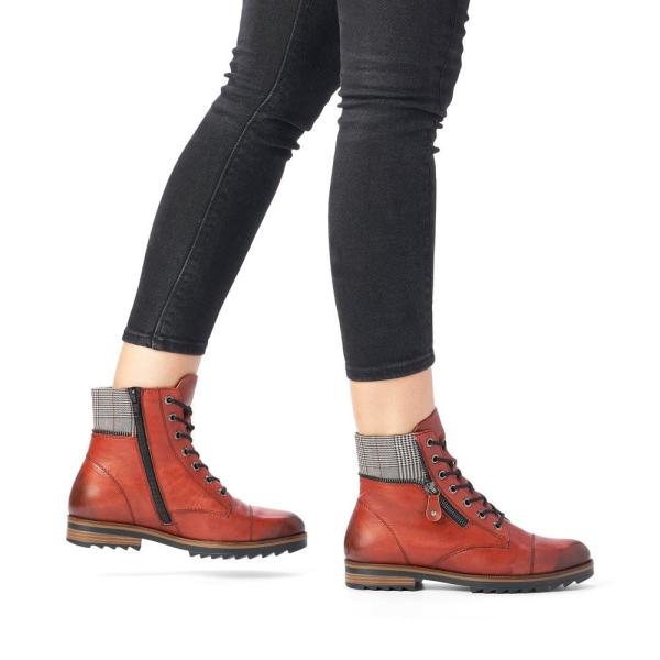 Remonte Stiefelette Weit Reißverschluss Wechselfußbett orange R2294 
