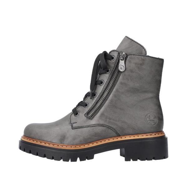 Rieker Antistress Damen Schnürboots Stiefelette grau S22 72611-45 38 | smoke | F