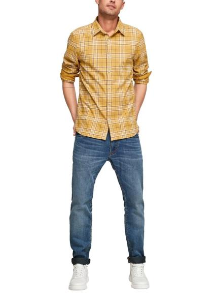 s.Oliver Hemd kariert Slim Stretchhemd gelb S21 2106433 