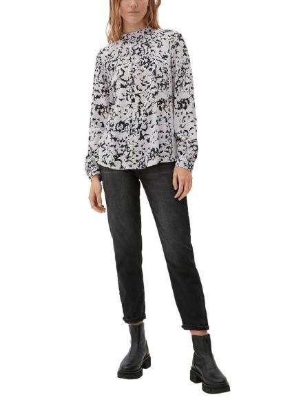 Qs designed by Viskosebluse mit Allover-Print blau S13 2119483 42 | 69A0 BLUE GREEN | 