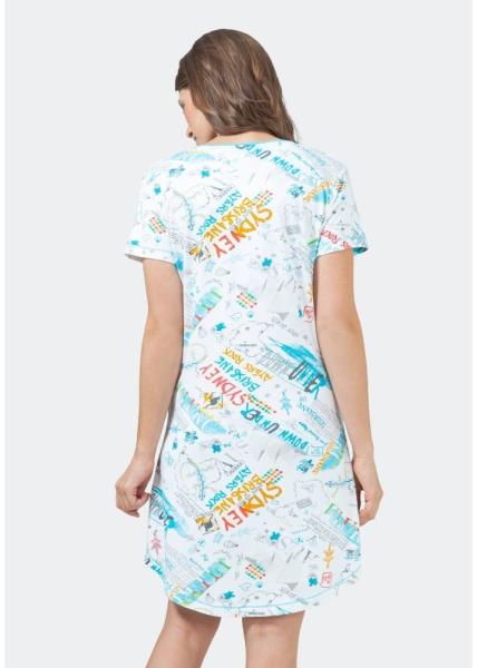 Hajo Sleepshirt Nachthemd 1/4 Arm gemustert 45447 