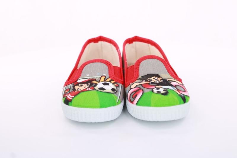 s`knöpfli Kinder Hausschuh Schlupfschuh Fussball- Motiv grau S13 V28902 