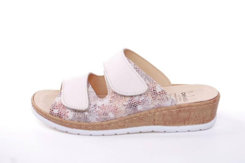 Portina Bequempantolette Wechselfußbett komplett Leder beige S12 42202K 