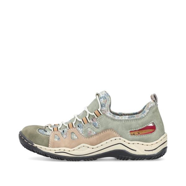 Rieker Antistress Damen Slipper Schlupfschuh sportlich Wechselfußbett grün S13  L0539-52 