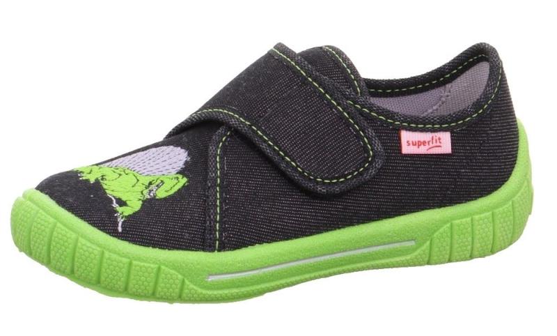 superfit Hausschuh BILL Schwarz Grün Dino 1-800278-0030 
