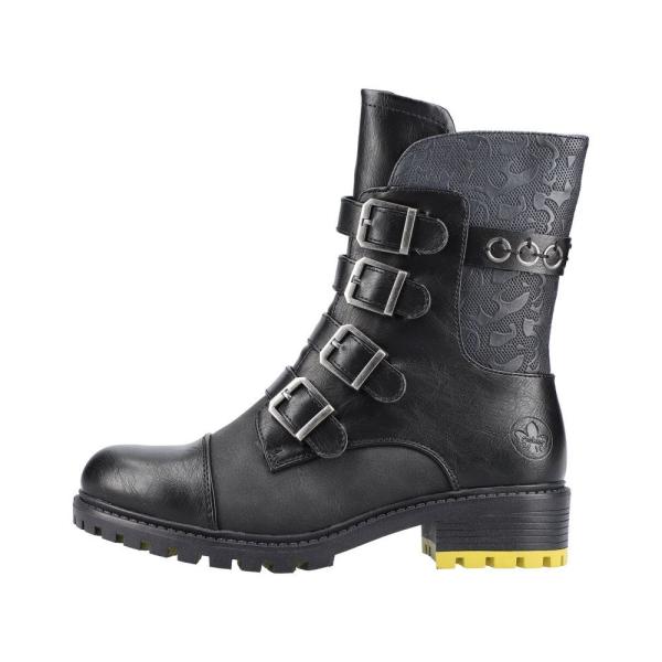 Rieker Antistress Stiefel Boots Schnallen schawrz S21 92364-00 41 | schwarz/schwarz | F