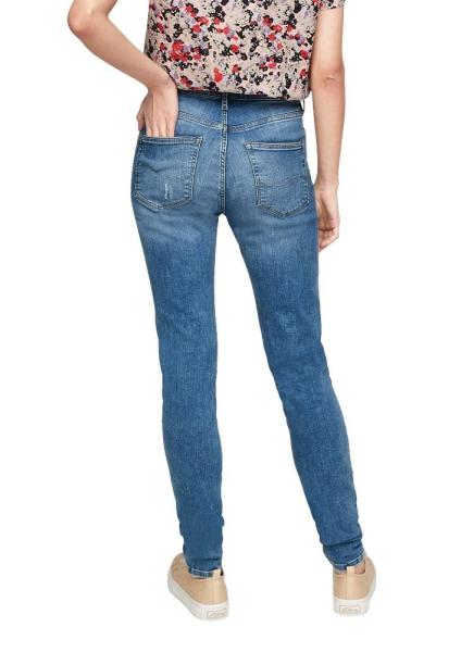 QS designed by Skinny Jeans Knopfleiste  blau 2062809 
