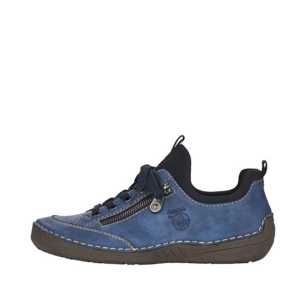 Rieker Antistress Damen Schnürhalbschuh blau S22 52573-14 42 | jeans/schwarz | F
