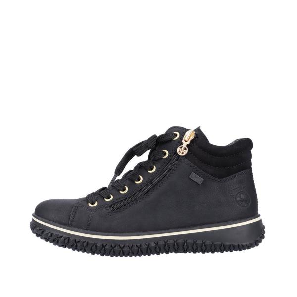 Rieker Antistress Damen Schnürschuhe Reißverschluss Tex-Membran schwarz S22 Z4263-00 