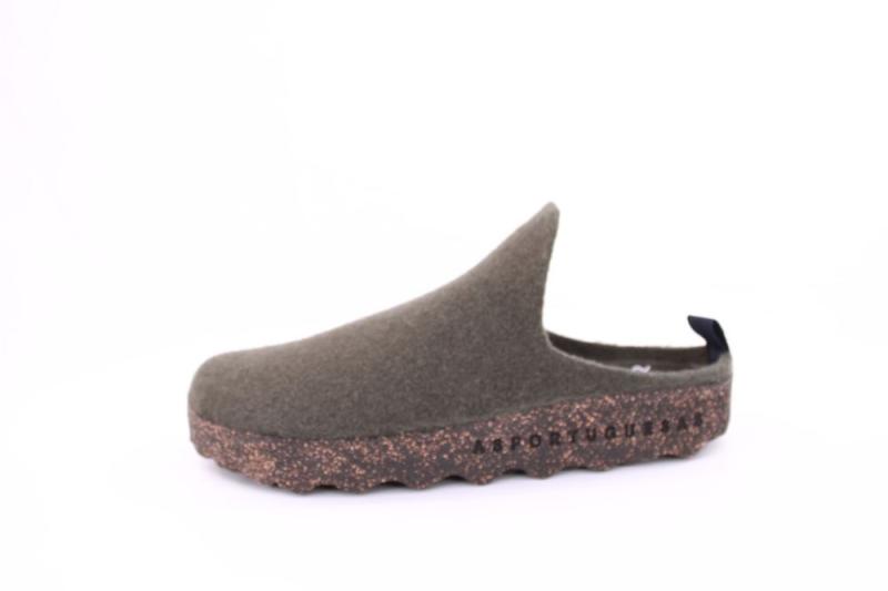 ASPORTUGUESAS Herren Pantolette Wolle Kork- Sohle  vegan grün S21 P018061007 