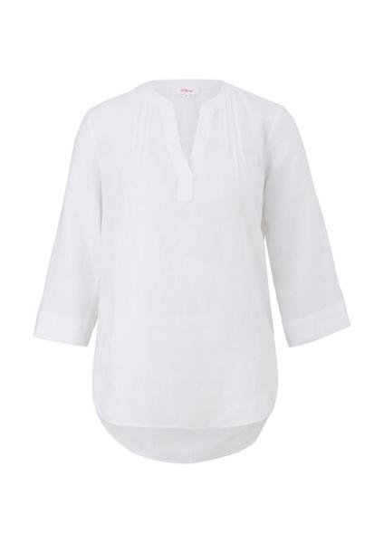 s.Oliver Leinenbluse mit Pintucks grün, weiß S13  2129193 