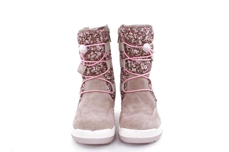IMAC Kinder- Mädchen- Stiefel Schnellschnürung TEX- Membran Warmfutter Blumenmuster beige S22 281438 