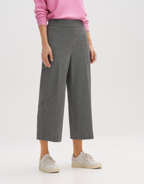 OPUS Culotte Misha minimal Jacquard Muster Bügelfalte schwarz S13 2417611084100 