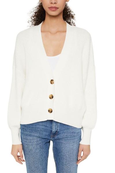 EDC Cardigan Strickjacke Biobaumwolle  weiß S12 992CC1I302 XL | C110 OFF WHITE | 